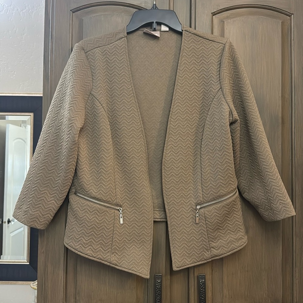 Chico’s size 1  Taupe Lightweight Jacket